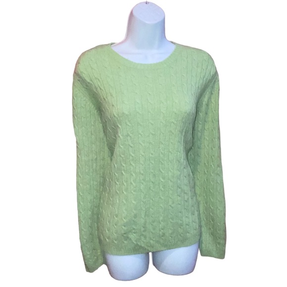 L.L. Bean Lambswool Blend Cable Knit Green Sweater - Women’s XL - Picture 11 of 11